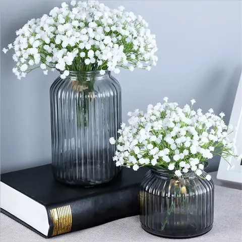 White Babys Breath Flowers Artificial White Fake Flowers Gypsophila DIY Floral Bouquets Arrangement Wedding Home Decor