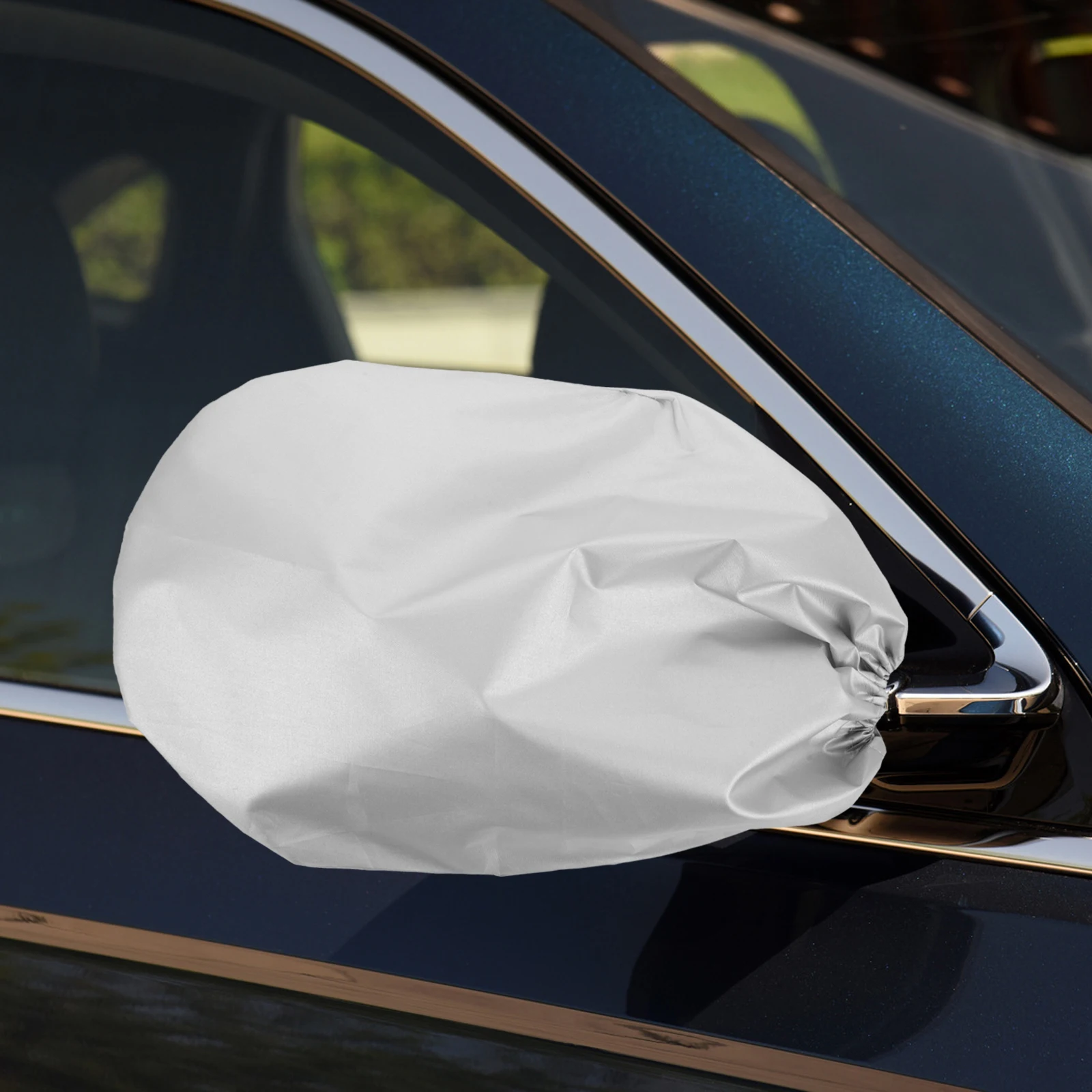 

2 Pieces Car Side Mirror Cover 27x32cm Silver Oxford Cloth Dustproof Sunproof Snowproof Universal Fit Rear View Mirror Protector