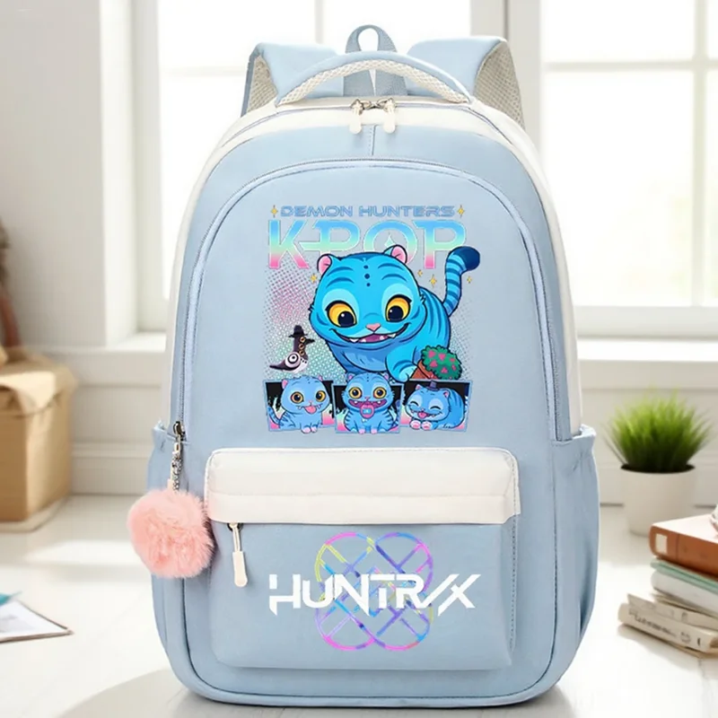 

KPop Demon Hunters School Bag Large Capacity High Quality Teen Child Bookbag Kawaii Anime Figure Student Travel Backpack Gift