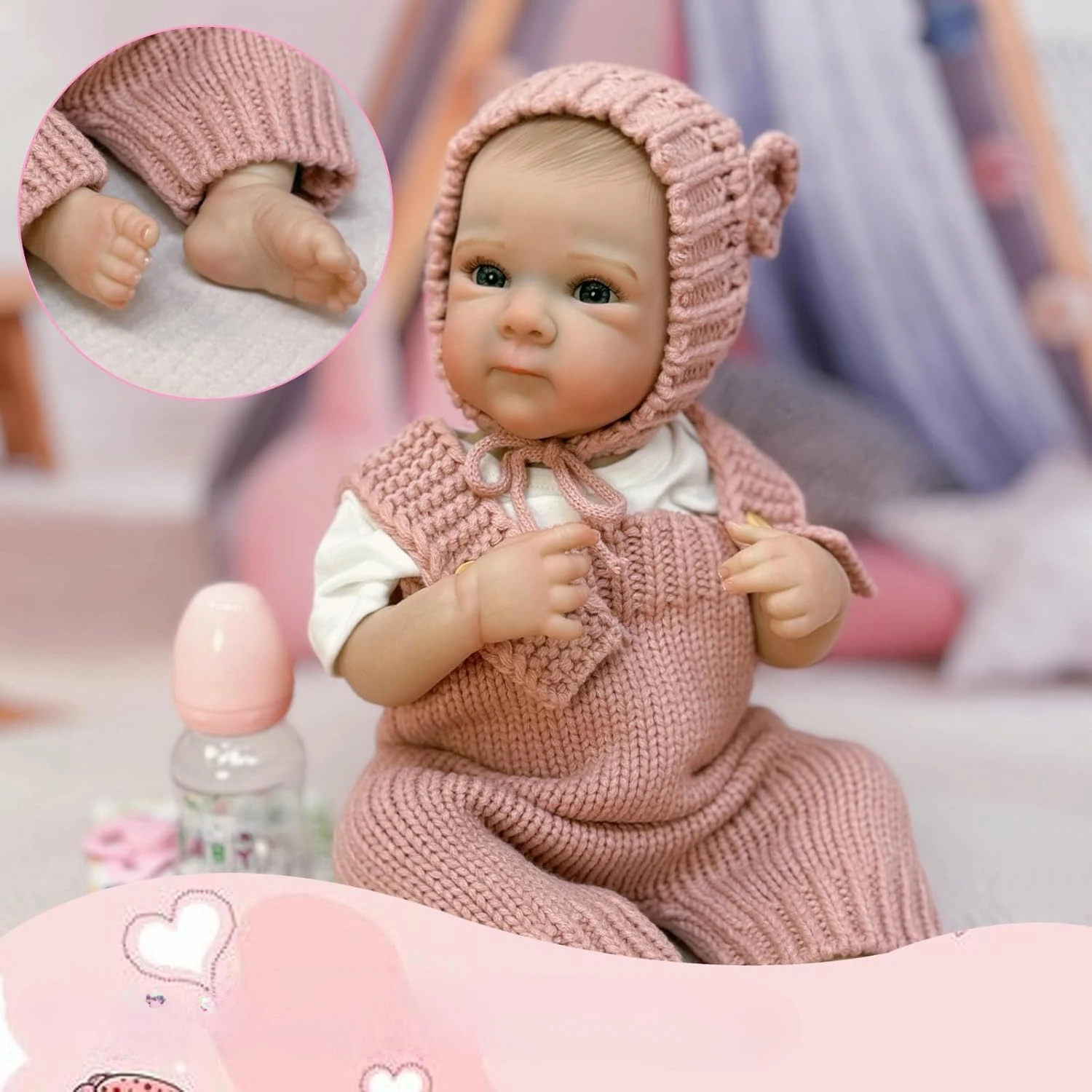 

18INCH Bettie Reborn Dolls Realistic Newborn Baby Dolls Full Vinyl Body Newborn Girl Reborn Baby Doll 3D Skin with Visible Veins