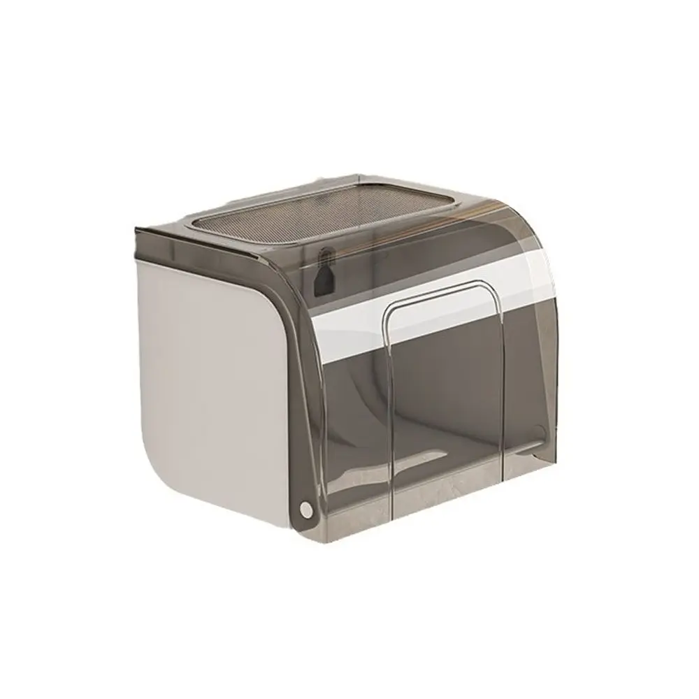 Durable Transparent Toilet Paper Holder Wall Mounted Non Perforated Tissue Holder Plastic Storage Rack Roll Paper Box Kitchen