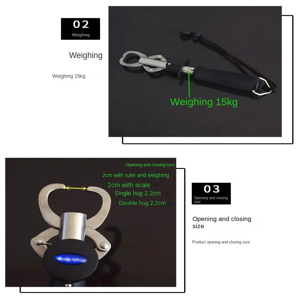 Description Picture 3 of itemStainless Steel Fish Grip Lip Clamp Not Easy To Loosen High Closure Strength Fishing Gripper Portable Multi-function