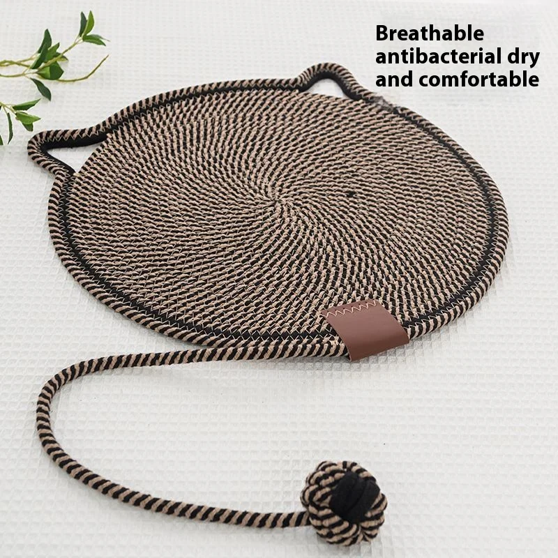 Woven Cat Scratching Pad - Cotton Rope Lounge Cushion with Durable Claw-Resistant Surface, Cozy Pet Nest