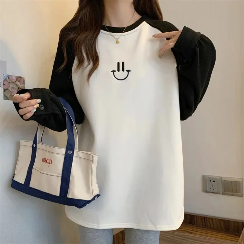 ZOUXO Sweatshirt Women 2022 Spring Autumn New Fashion Large Size Sweatshirt Fleece Thickened Long Sleeve Pullovers Clothes