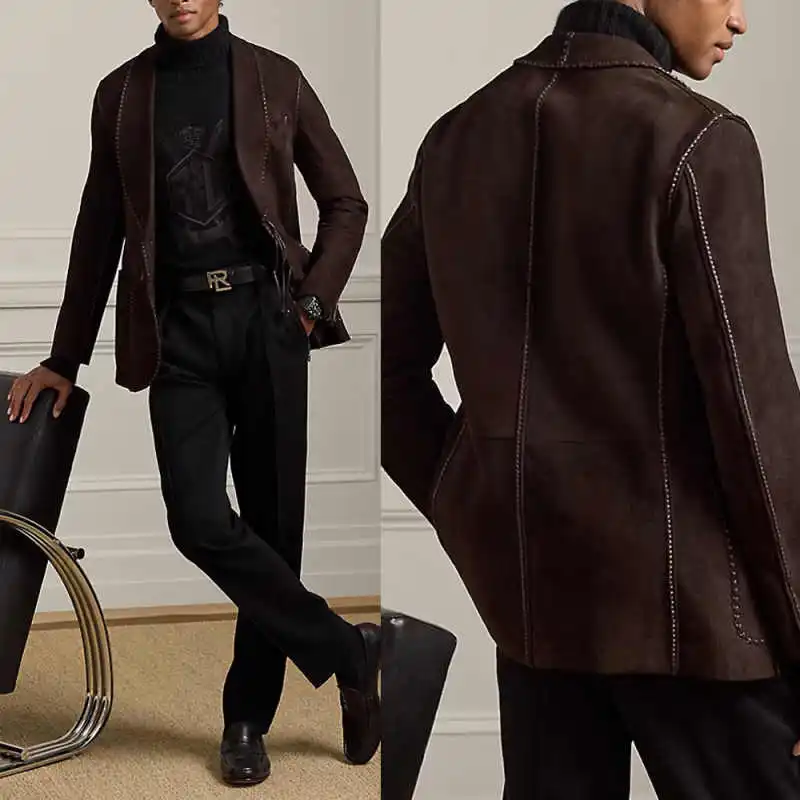 

Stylish Suits For Men 2 Pieces Shawl Lapel One Button Pant Sets Plus Size Beaded Dinner Party Customized Jacket