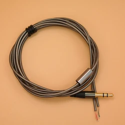 Practical 3.5mm 3-Pole Jack Audio Cable Cord Wire for Headphone Earphone Repairs Titanium gray semi-finished headphone cable