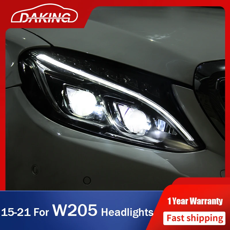 

For Mercedes-Benz C Class W205 2015-2021 C180L C200L C260L Headlights LED DRL Turn Signal LED Lens Head Lamps Auto Accessories