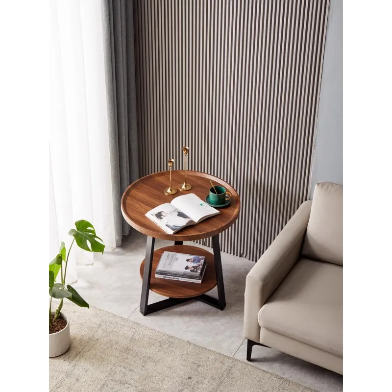 أثاث صغير الحجم، غرفة المعيشة، طاولة غرفة النوم، طاولة جانبية منزلية بسيطة وحديثة مستديرة بطبقة مزدوجة B & B أريكة الفندق sma