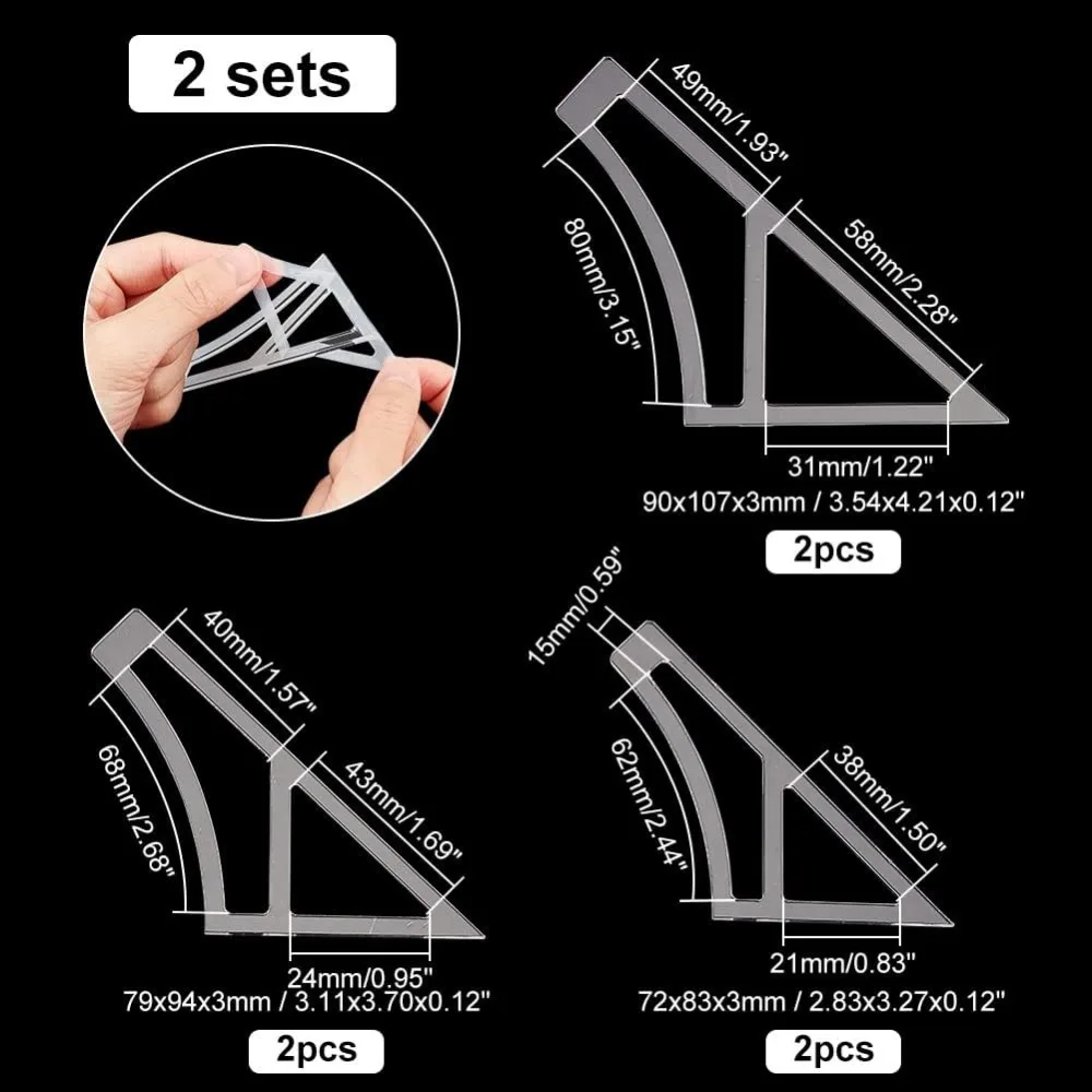 arricraft 3 Sizes Acrylic Quilting Templates, Dog Bandana Sewing Template Set Small/Medium/Lager Size Dog Scarf Sewing Quilting