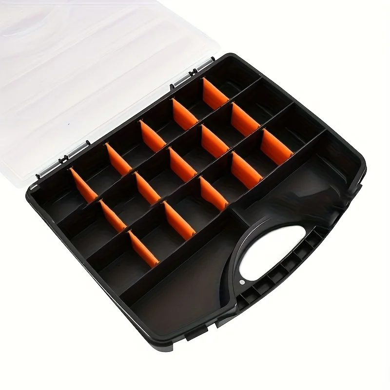 Scatola portaoggetti in plastica resistente e impermeabile da 1 pezzo con cassetto, organizer multiscomparto per viti e hardware, scatto portatile