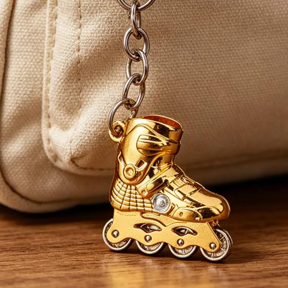 Zinc Alloy Keychain Pendant, 3D Simulated Roller Skate Shape Key Ring, Multiple Colors Practical Hanging Gift