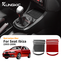 For Seat Ibiza 6L 2003 2004 2005 2006 2007 2008 Real Soft Carbon Fiber Sticker LHD RHD Manual Car Gear Center Console Panel Trim