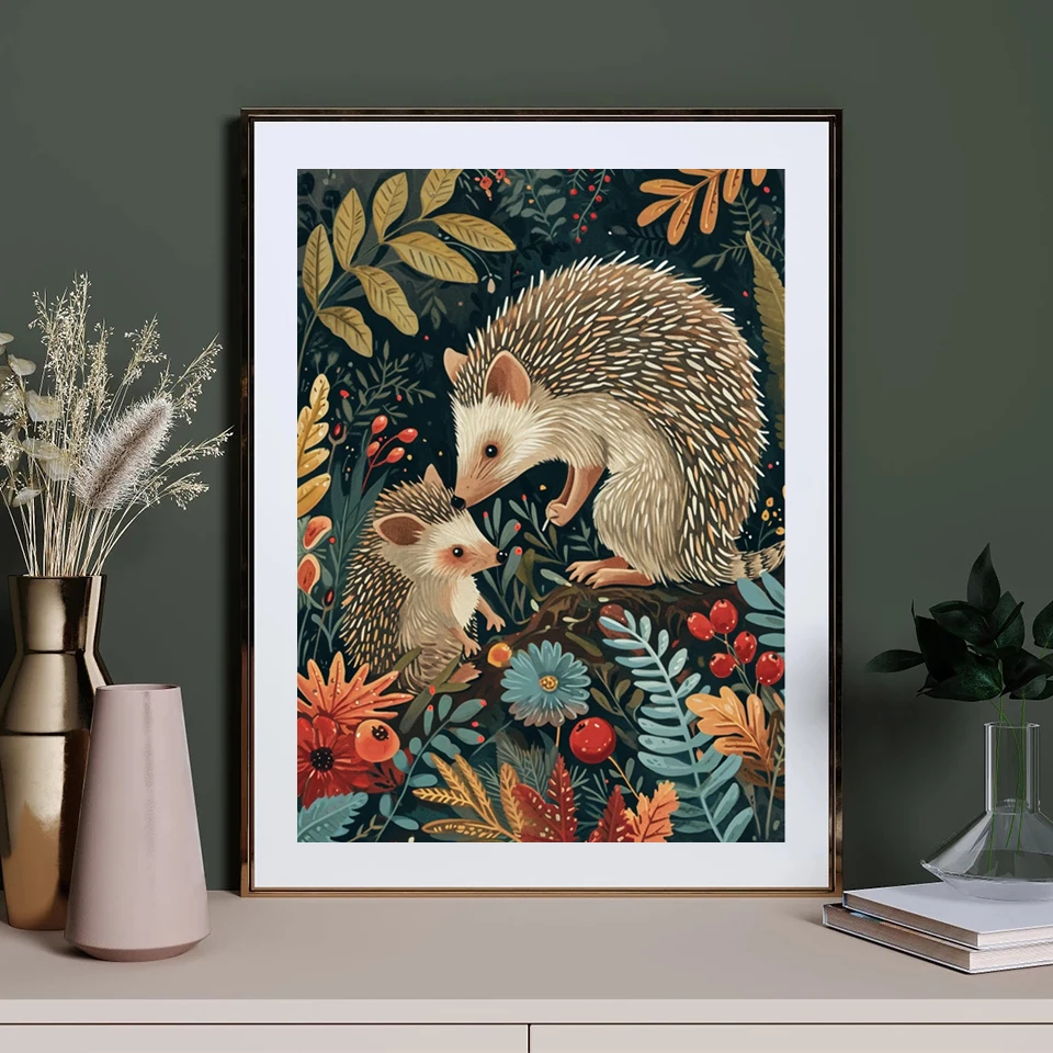 Diamond Painting Animal illustration 5D Diamond Embroidery Full Diamond Mosaic Hedgehog Bear Fox Mouse Rhinestones Pictures