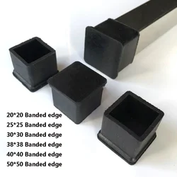 20/25/30/38/40/50mm Black Square Tube Plug Furniture Plastic Foot Cover Table Stool PVC Foot Cover Plug Tube Pipe End Cap2-20Pcs