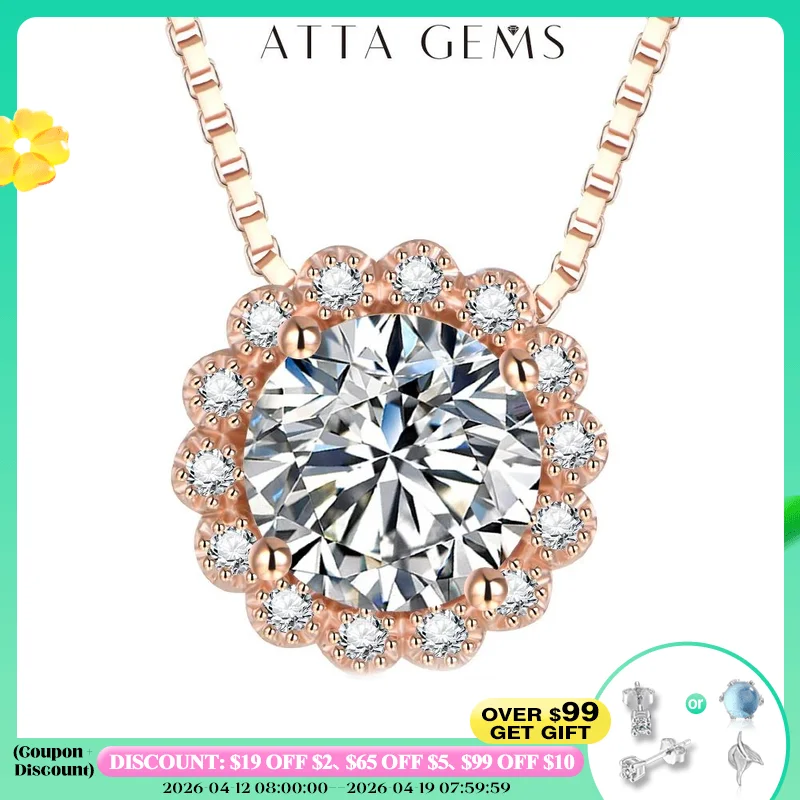 

18K Rose Gold Plated Pendant Necklace For Women Round 8.0mm 2CT lab diamond Moissanite Gemstone Pendant Necklace for Wedding