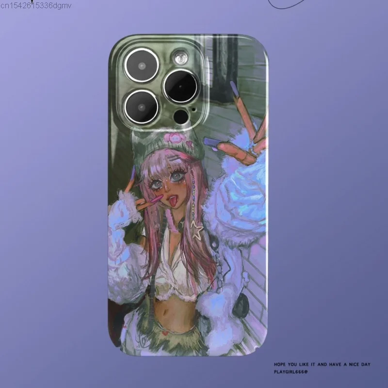 Y2K Gothic Girls Print custodia per telefono per IPhone 15 14 7 8 Plus 13 12 Mini 11 Pro Cover 2000s estetica Harajuku per Iphone X Xs Max