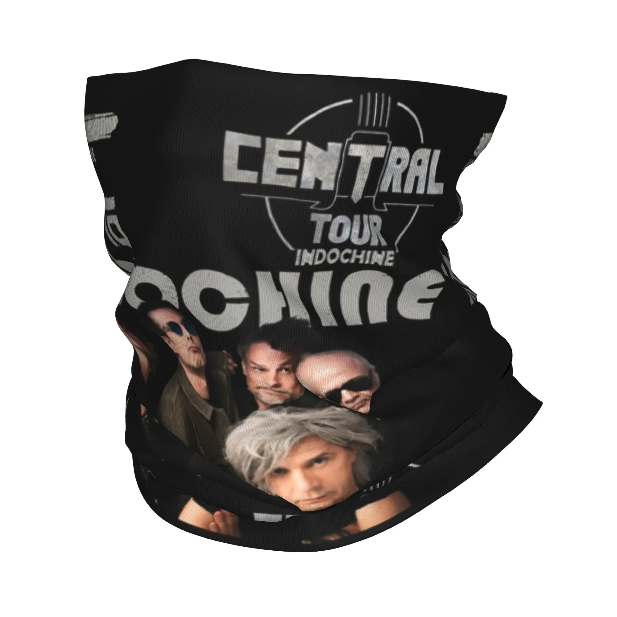 French Rock Band Singer Indochine Bandana Neck Gaiter Windproof Face Scarf Cover Men Women  Headband Tube Balaclava