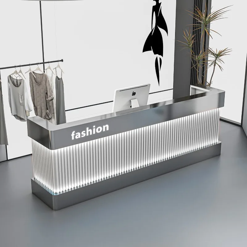 

Restaurant Front Desk Reception Counter Luxury U Shape Long Reception Desks Beauty Salon Clinic Mostrador Recepcion Furniture