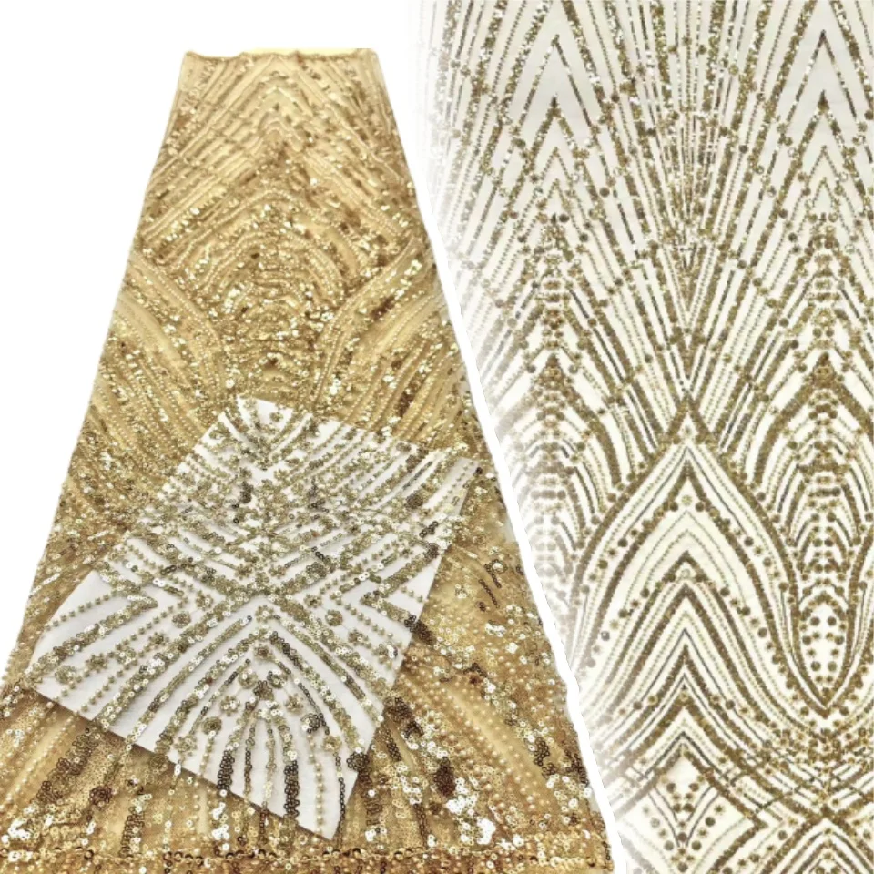 

Африканская французская сетчатая кружевная ткань с бусинами 2022, роскошное нигерийское сетчатое кружево с блестками, свадебные платья для женщин, высокое качество SZ1130