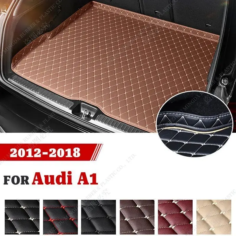 Car Trunk Mat For Audi A1 Two/Four Doors 2012 2013 2014 2015 2016 2017 2017 2018 High quality Leather boot Carpet Accessories