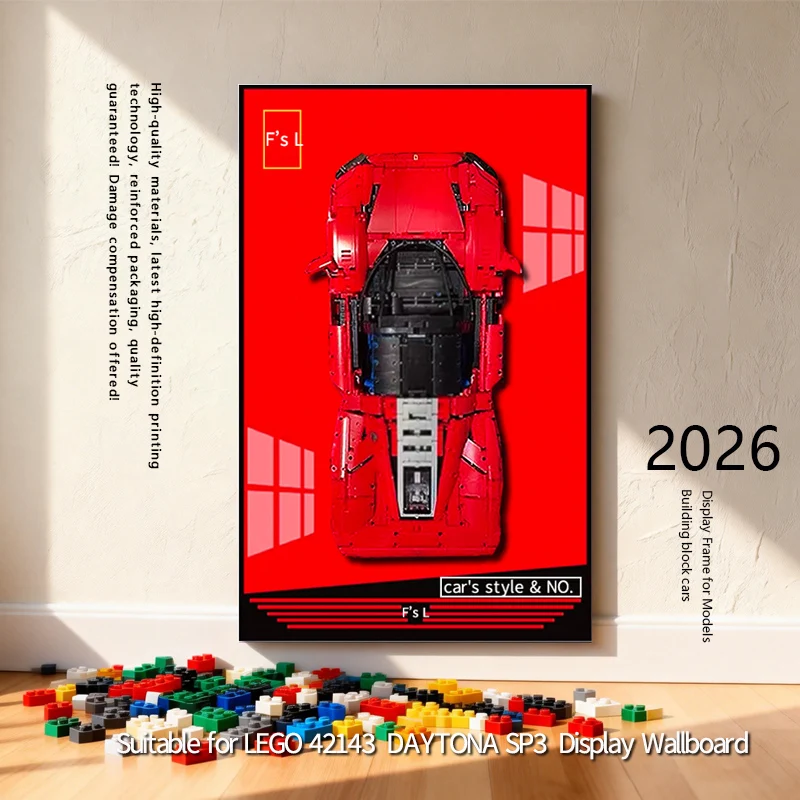 

2026 Photo Frame Display Wallboard Suitable for LEGO 42143 DAYTONA SP3 building block car model Wall Mount Display box