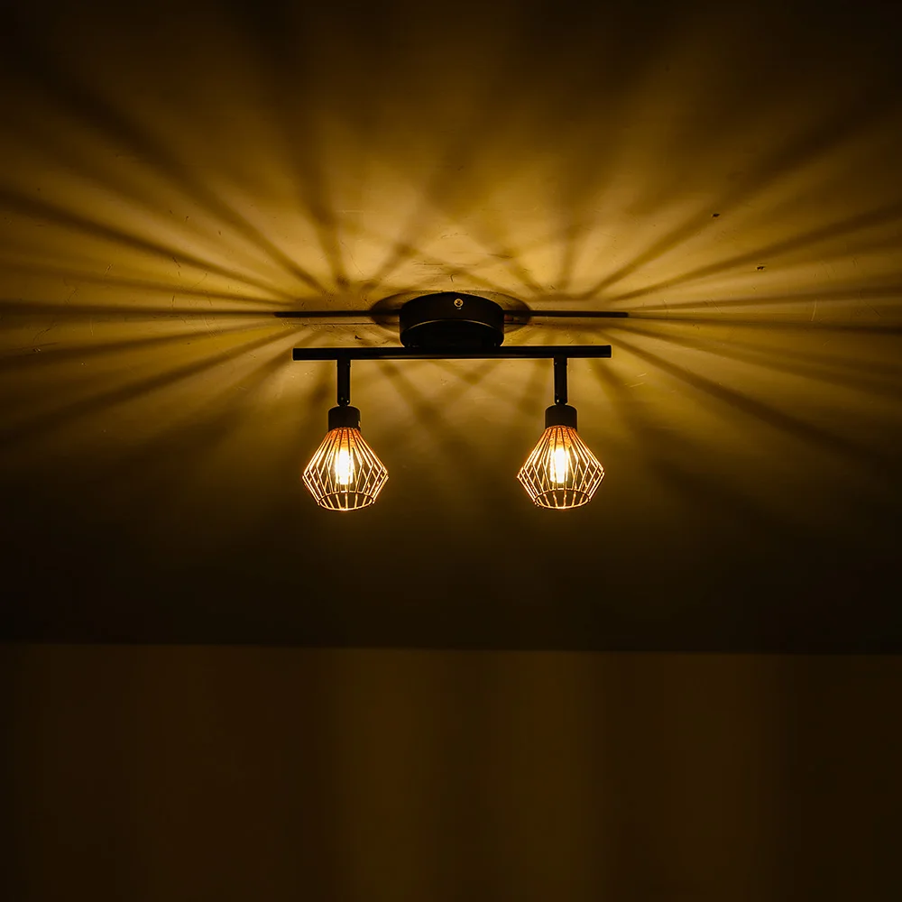 

Modern Industal Chandelier 2/3 Heads Ceiling Lamp Retro Ceiling Light Bedroom Kitchen Living Room Decor Indoor Lighting Fixtures