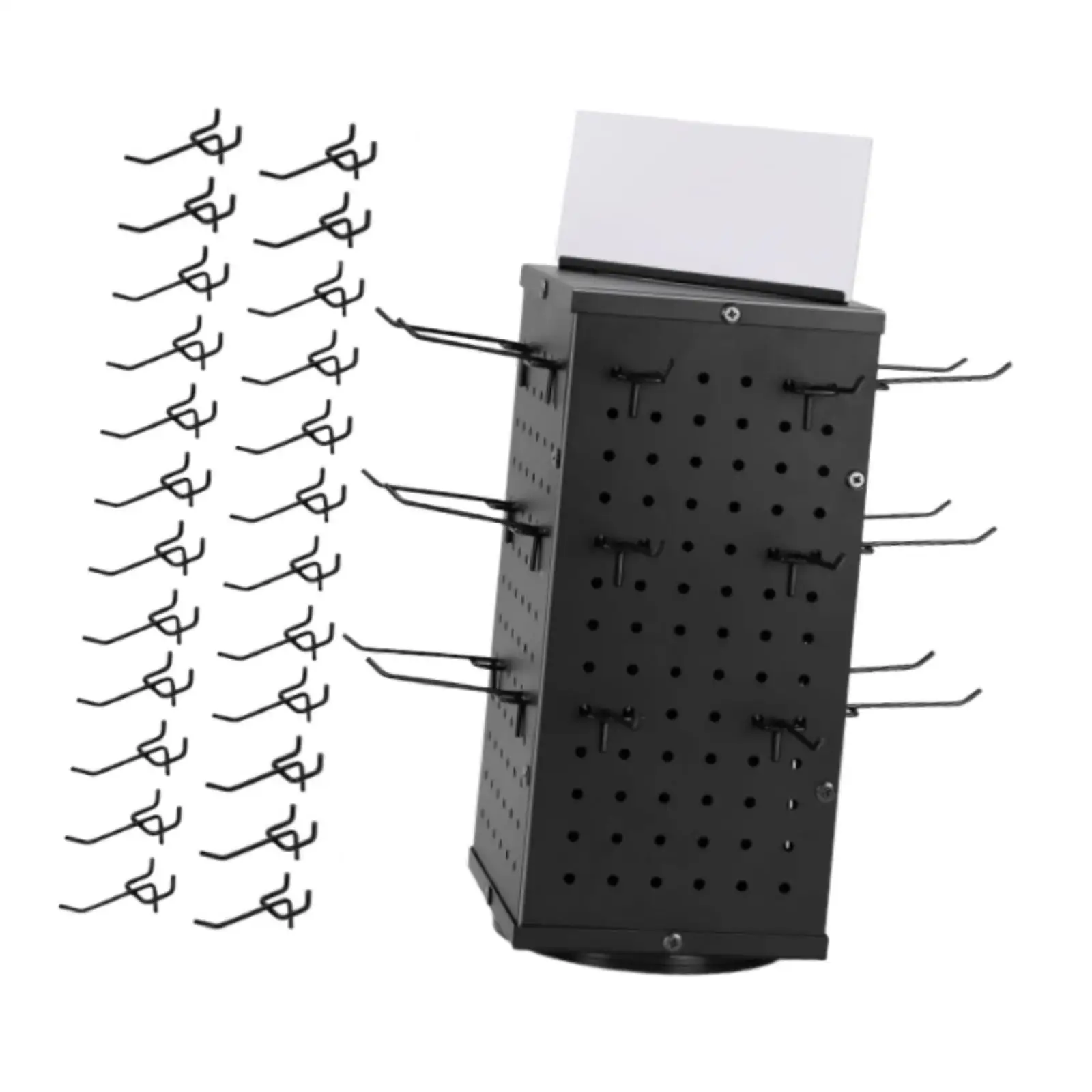 

Jewelry Rotated Peg Board Display Rack Space Saving Accessories for Trade Shows Multipurpose 4-sided Showcase Necklace Organizer