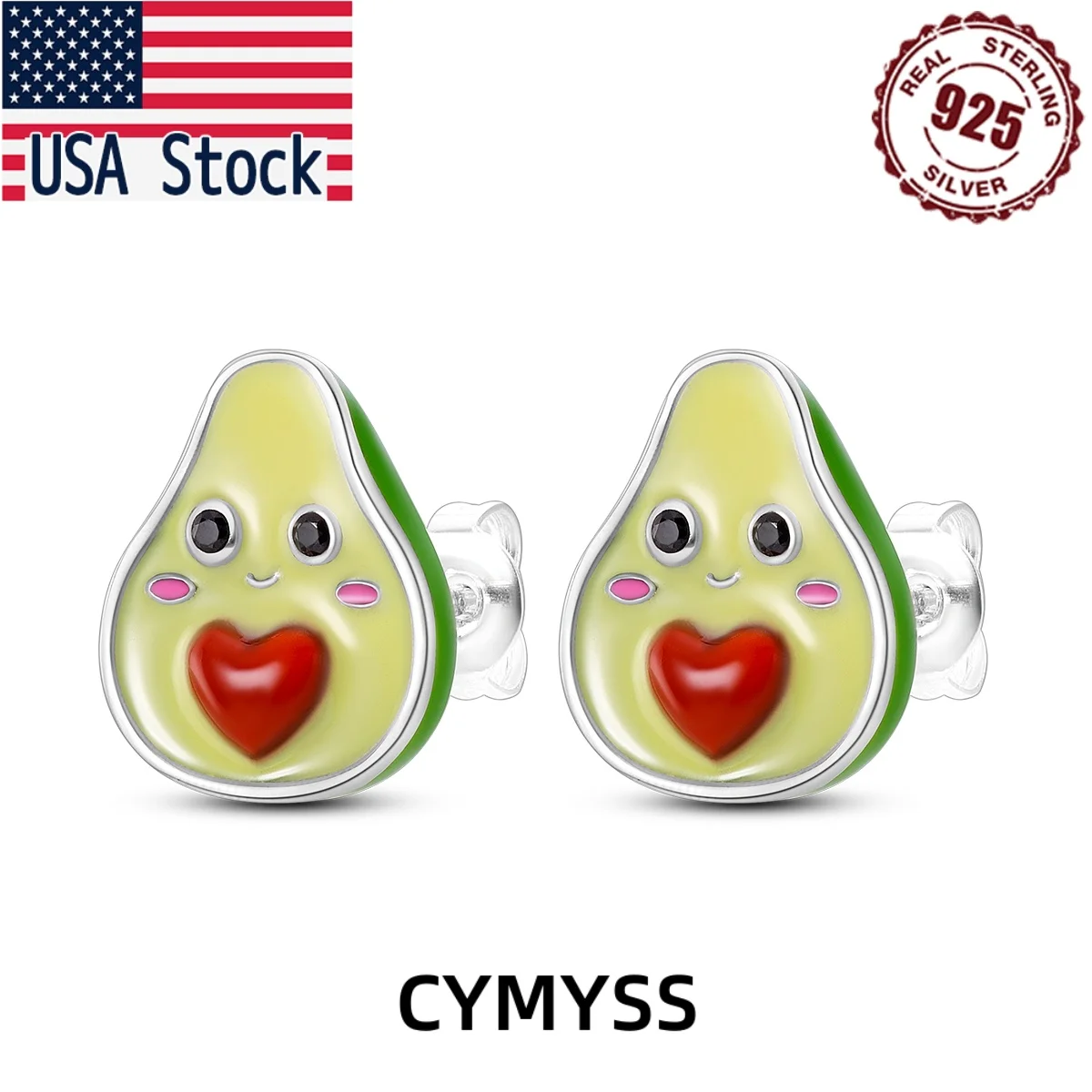 

CYMYSS 2025 New S925 Sterling Silver Cute Avocado Earrings women's Earrings Luxury Designer Jewelry Set Earring Set