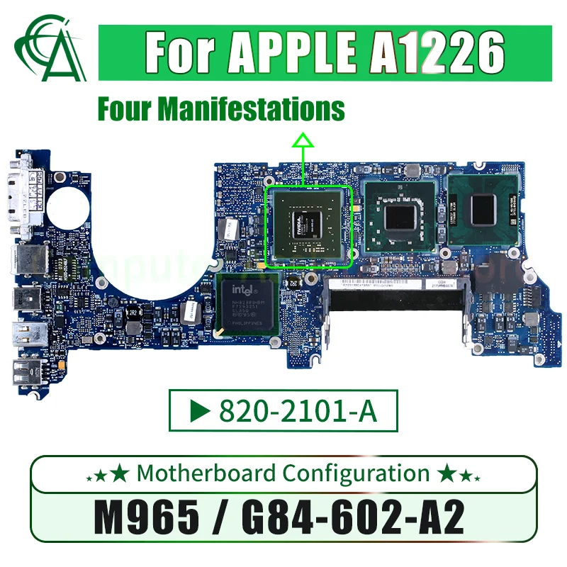 

820-2101-A для APPLE A1226 Материнская плата ноутбука M965 G84-602-A2 протестированная Материнская плата ноутбука