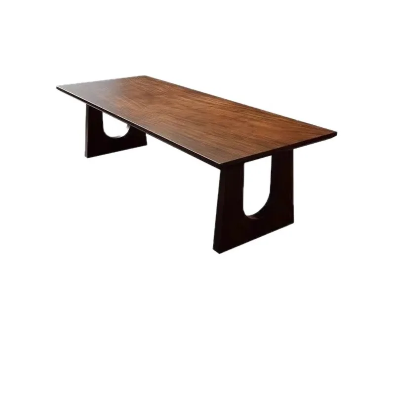 walnut dining table tea table desk household modern simple solid wood medium and ancient style office negotiation table