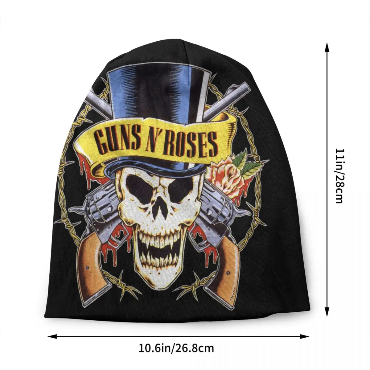 Guns N Roses Skullies Beanies Caps Men Women Unisex Streetwear Winter Warm Knit Hat Adult Bullet Logo Bonnet Hats