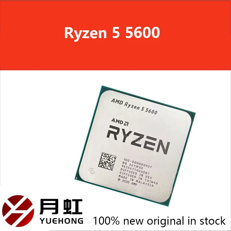 

AMD Ryzen 5 5600 R5 5600 5000 Series 6-Core 12-Thread 3.5 GHz CPU Processor 7NM L3=32M Socket AM4 DDR4