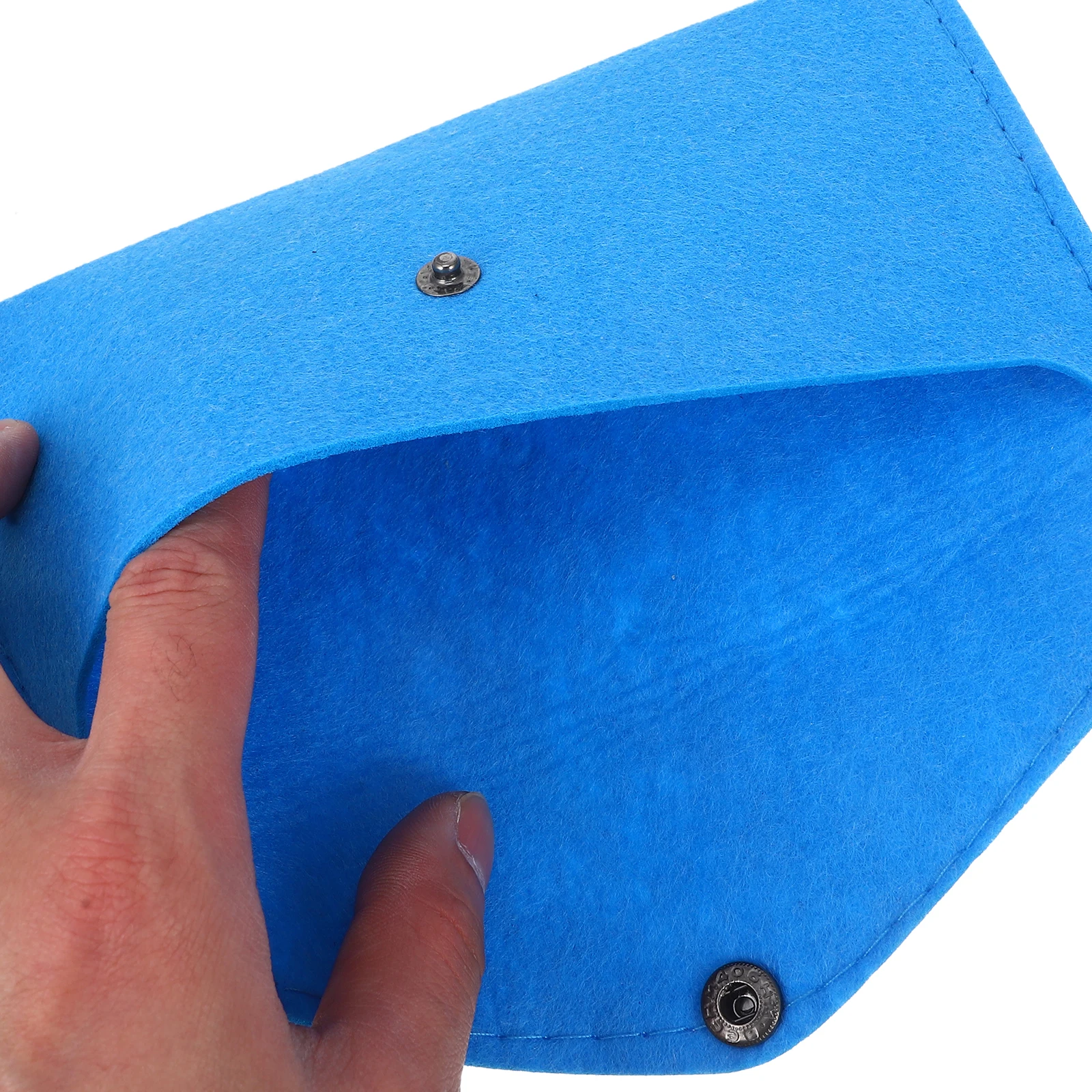 

10pcs Mobile Phone Storage Bag Felt Snap Button Envelope Pouch Travel Organizer Cash Earphones Cables Stationery Compact Money