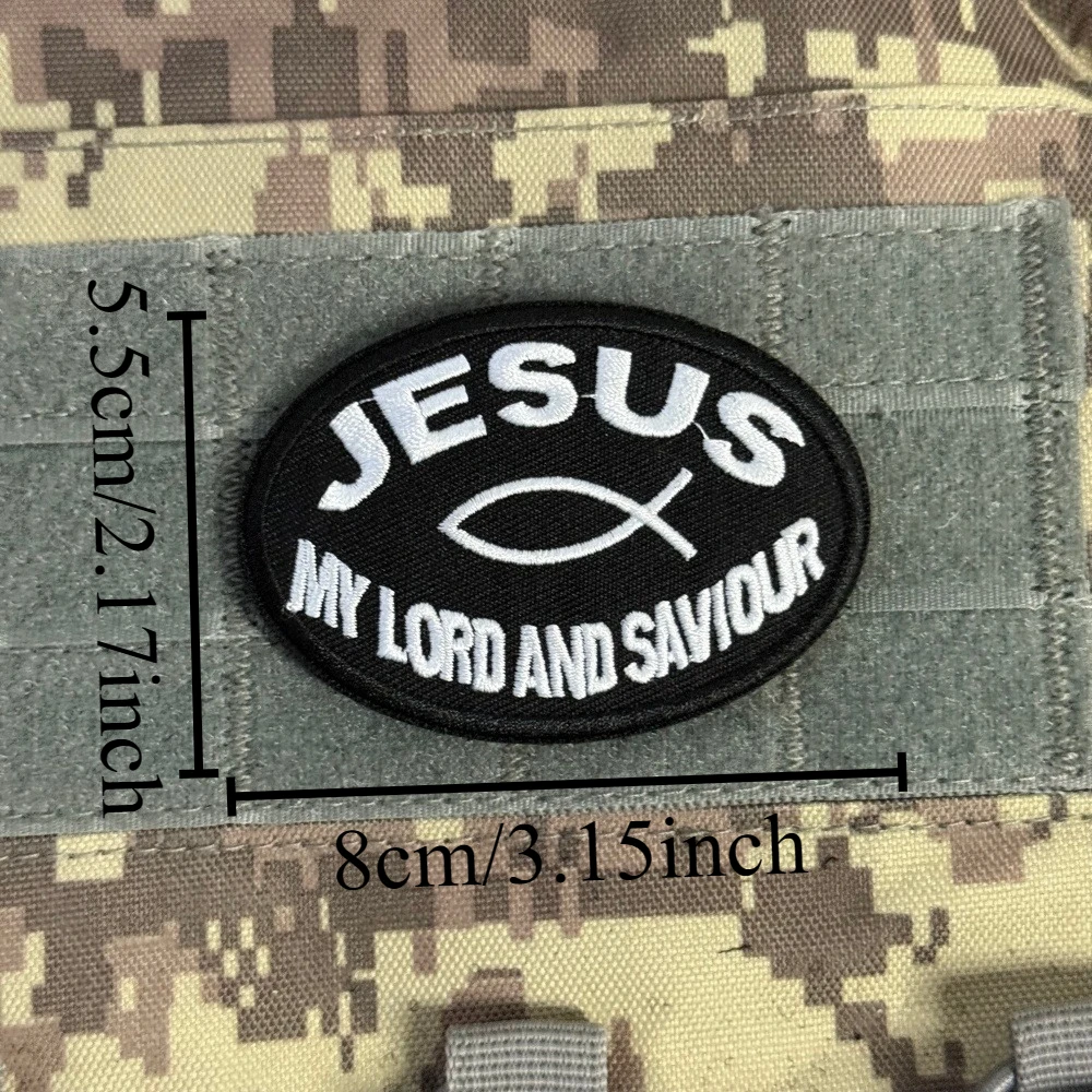 Parche táctico bordado airsoft con velcro Jesús, Mi Señor y Salvador