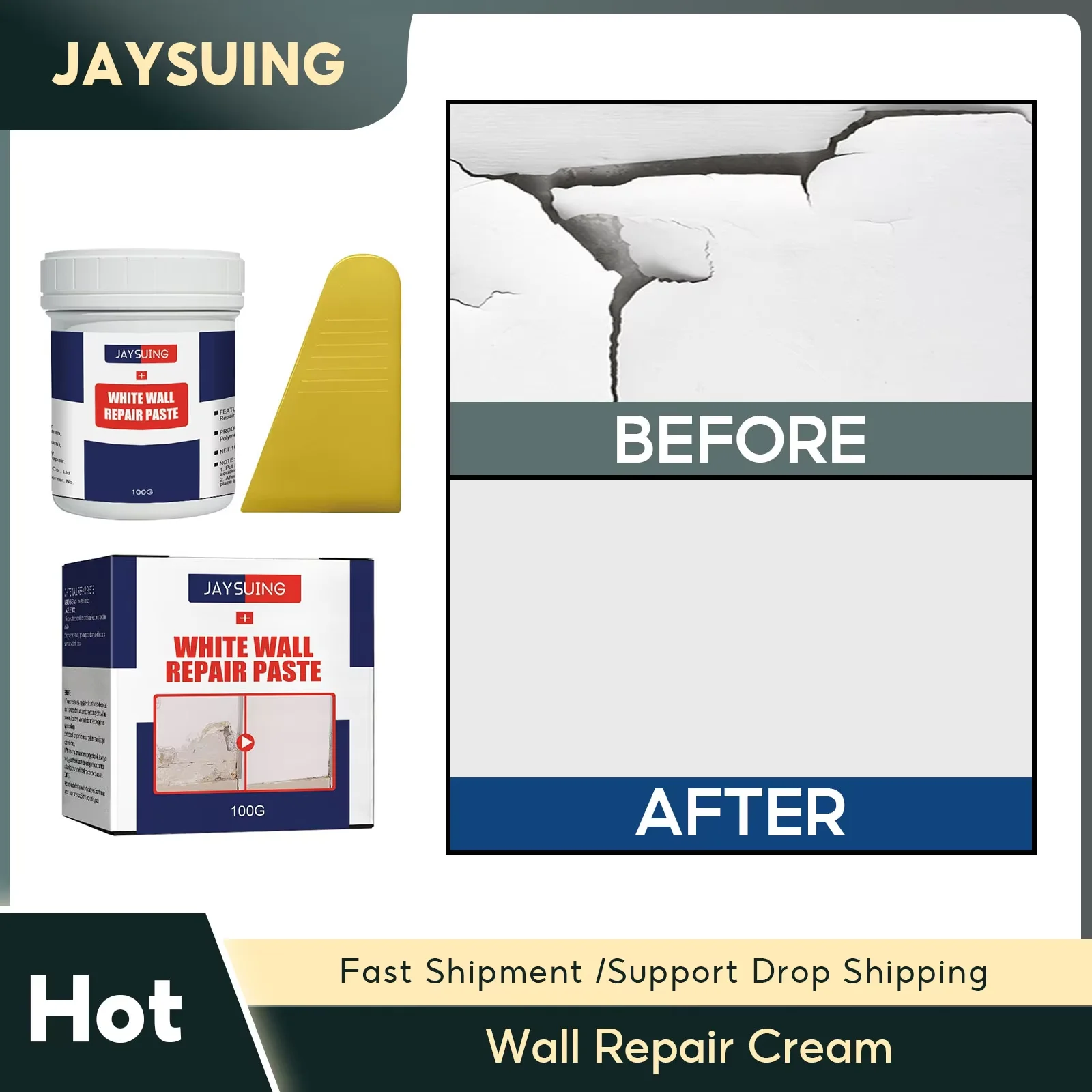 Wall Repair Cream Mold Remover Floor Crack Repair Beautiful Sealant Paint Valid Mouldproof Quick-Drying Patch Wall Mending Agent