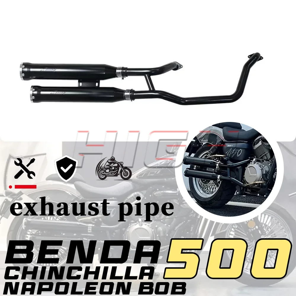 Full Straight Through Exhaust Pipe High Flow Performance Parts For Benda Napoleon BOB 450 Chinchilla 500
