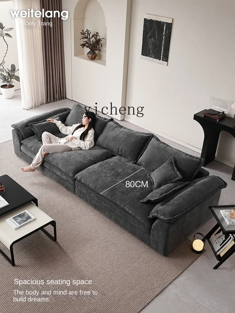ZZTQH modern simple lazy cotton and linen sofa Italian minimalist sailboat soft removable and washable