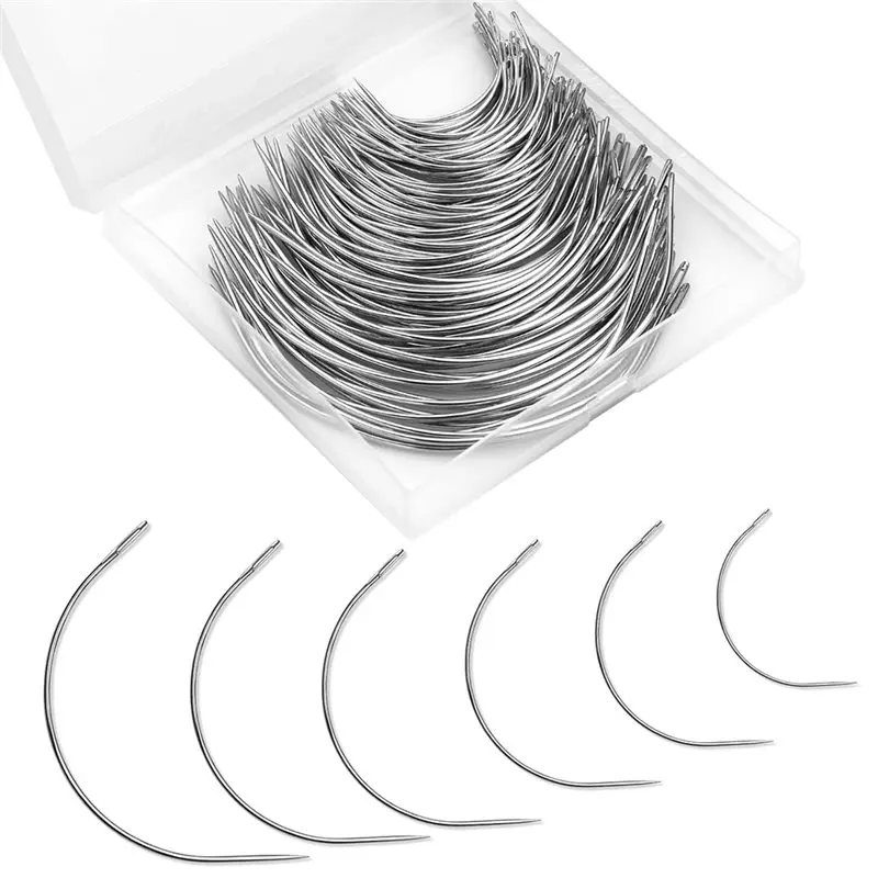 

RMWIN-For Carpet For Leather Canvas Repair 120 Pcs Curved Sewing Needles Weave Needle Set
