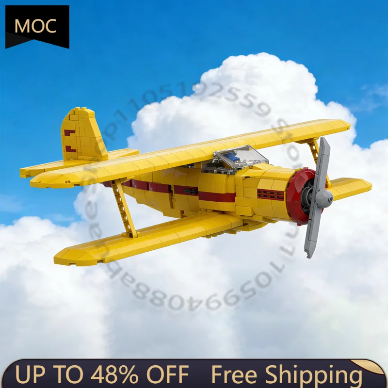 

881 PCS War series Beechcraft Staggerwing Model 17 MOC Customize Modular Building Block Creative Design DIY Holiday Toy Gifts