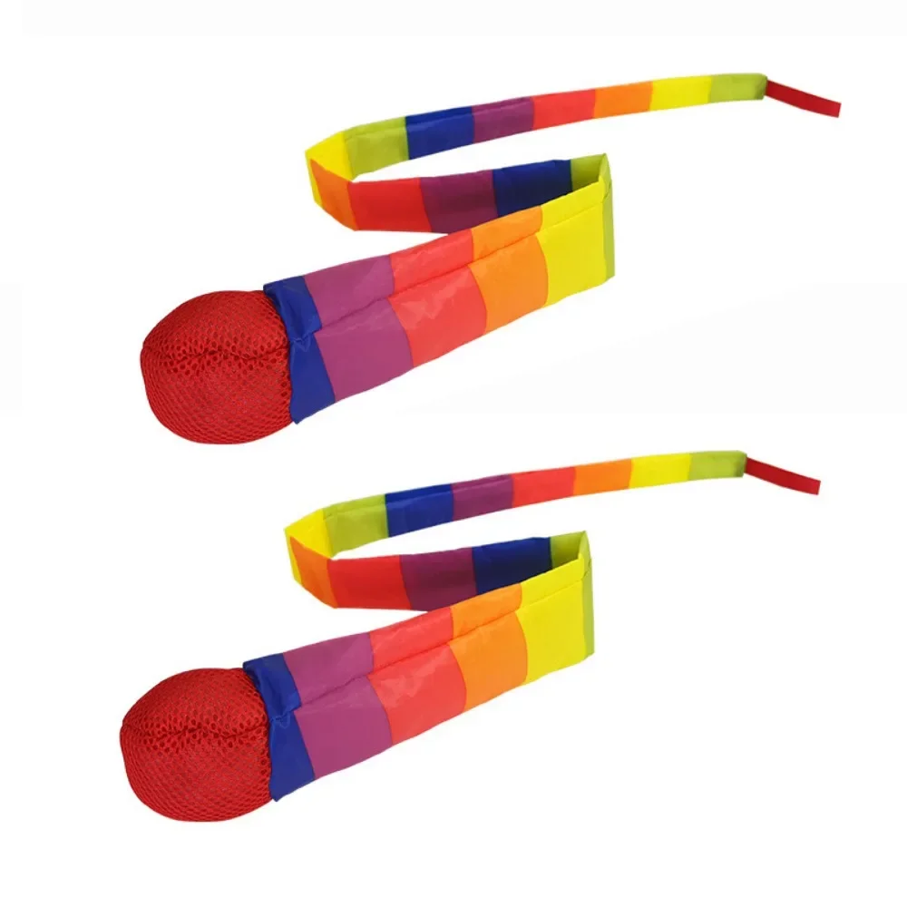 

2Pcs Rainbow Tail Soft Tail Meteor Ball Soft Ball Sensory Play Children's Rainbow Hand Throwing Ball Eco-Friendly Safe Catch