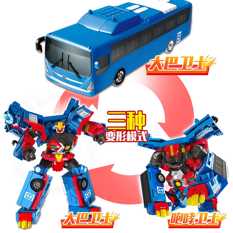 3 w 1 Hello Carbot Road Saver Robot transformacyjny zabawki figurki deformacja Rescue Car autobus zabawka dla dzieci prezent