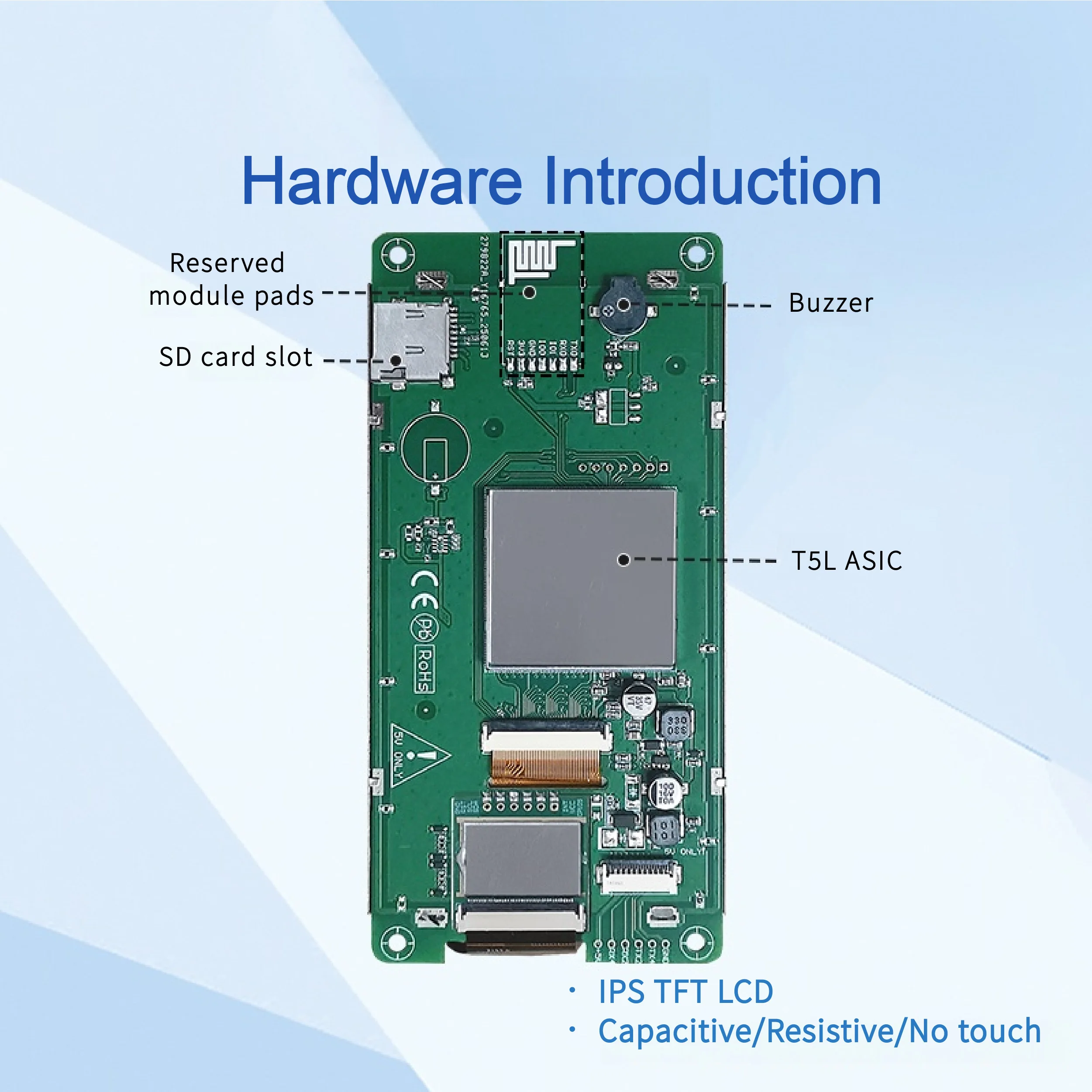 Dwin 5 inch 854x480 HMI screen smart tft LCD UART Module hmi display DMG85480C050_03W