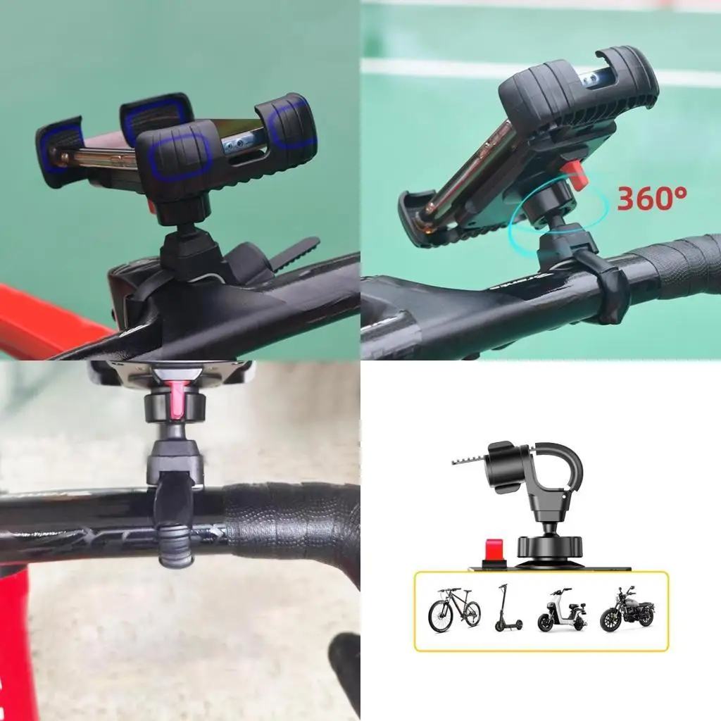 

Y1UB Smartphones Hold ABS Phone Stand Convenient Phone Mount Long Service Phone Hold Adjustment Phone Stand for Handlebars