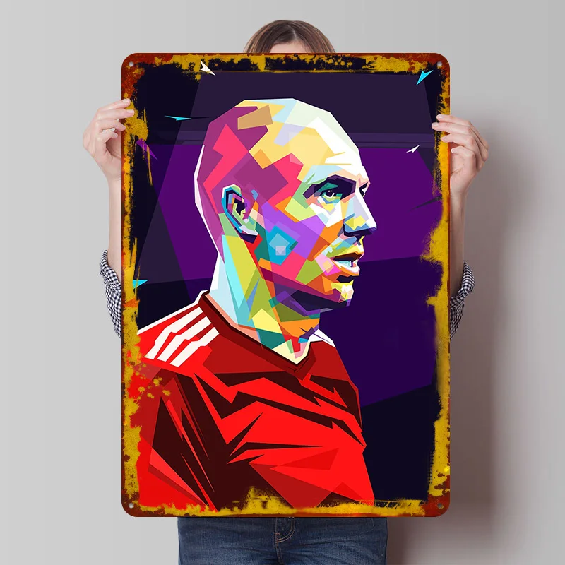 ArjenRobben Pop-Art-Metallposter, individuelle Wandkunst, Retro-Vintage-Blechschilder für Männerhöhle, Kaffeebar, Zubehör, Badezimmerdekoration