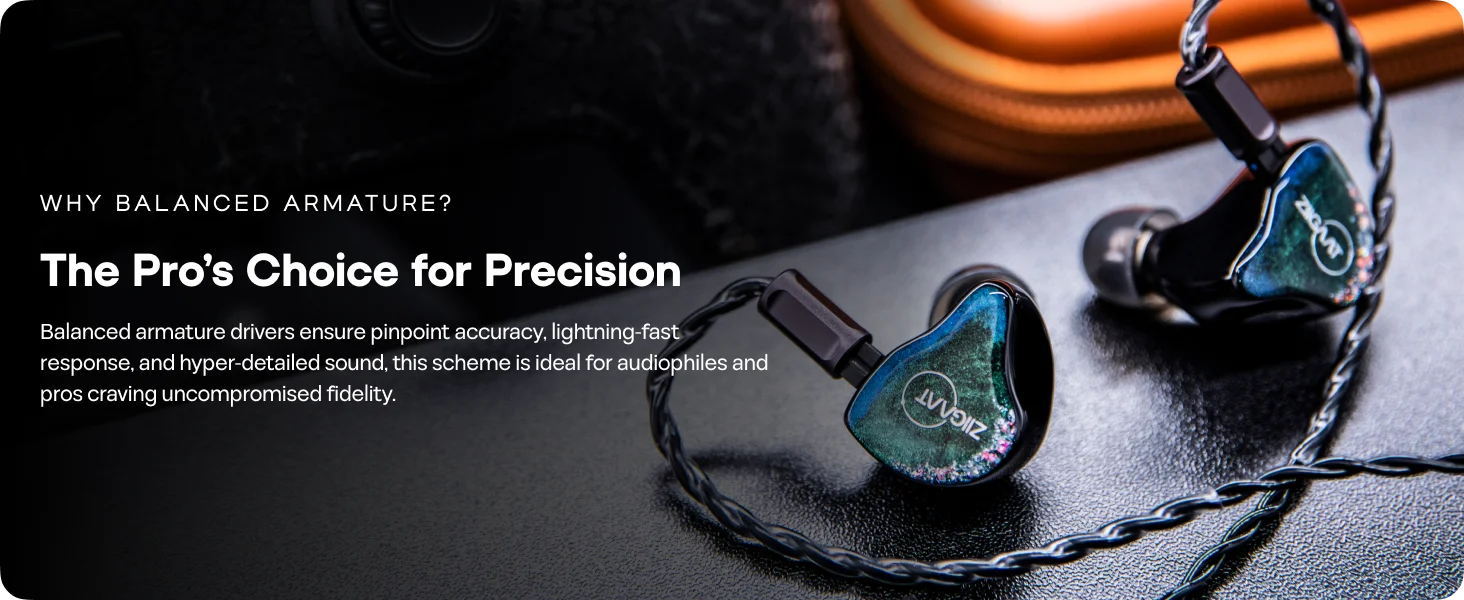 Linsoul ZiiGaat Luna 6 Balanced Armature Drivers Studio IEM Monitor Hifi-Kopfhörer mit 2-poligem austauschbarem Kabel – Detail 3