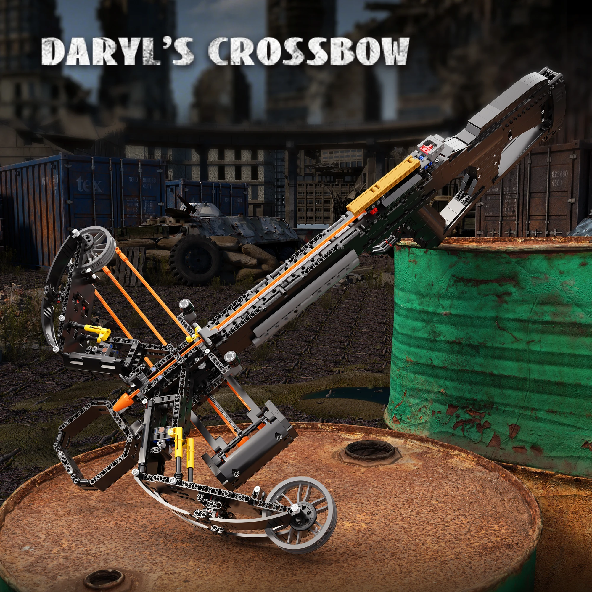 Wasteland Survival Crossbow Building Block Set, Post-Apocalyptic Functional Model Kit,STEM DIY Display Piece Toy Not Real Weapon
