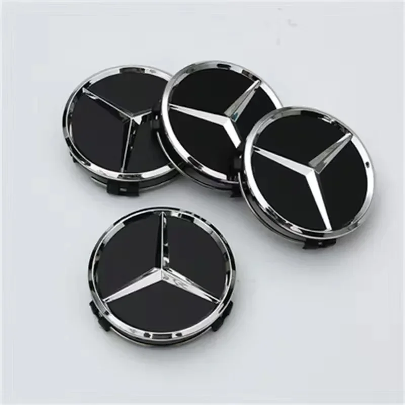 4 Pieces/Set 75mm For Mercedes Benz AMG W203 W206 W220 W205 W211 W212 Car Wheel Center Hub Caps Benz Emblem Tire Rim Covers