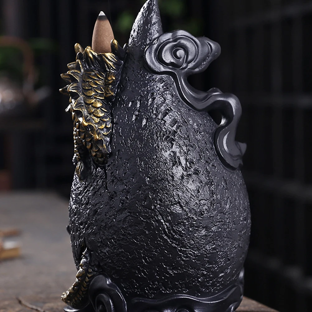 

LED Light Dragon Figurine Incense Burner Aromatherapy Resin Home Office Decoration Lightweight Portable Desk Lamp