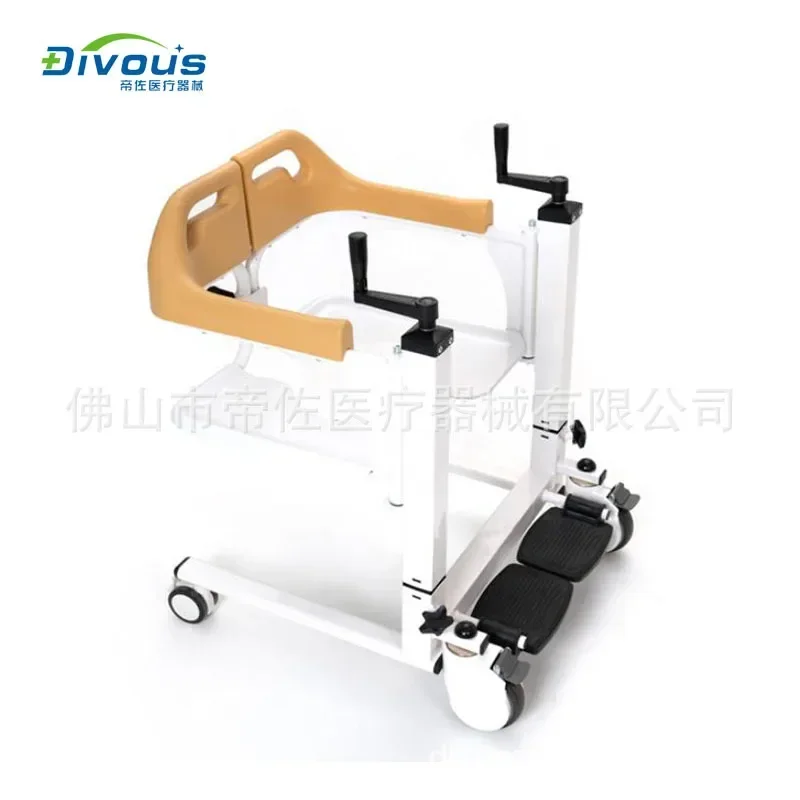 Hand-operated shifting machine convenient nursing elderly toilet and bathing chair four-wheels chair patient lifting transfer