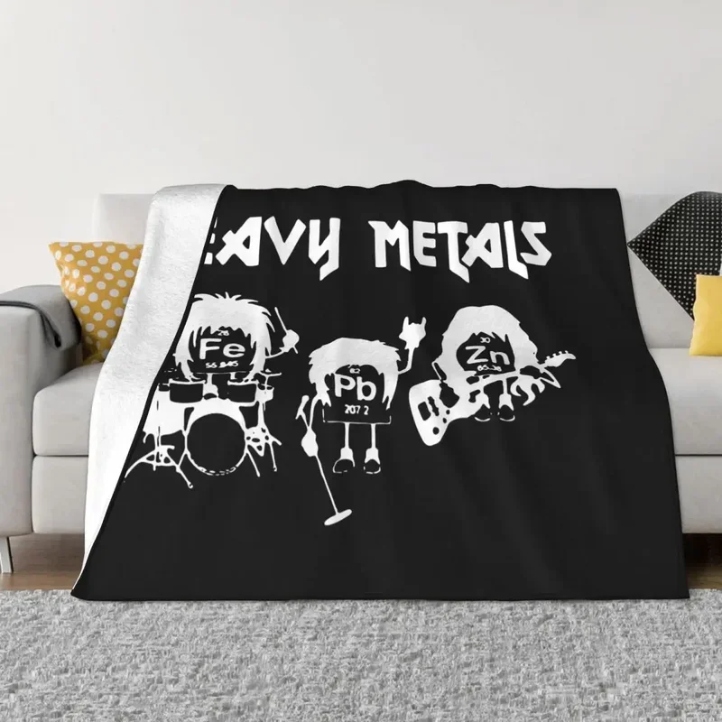 Heavy Metals Chemist Flannel Throw Blanket Science Elements Periodic Table Blanket for Home Bedroom Warm Bedspread